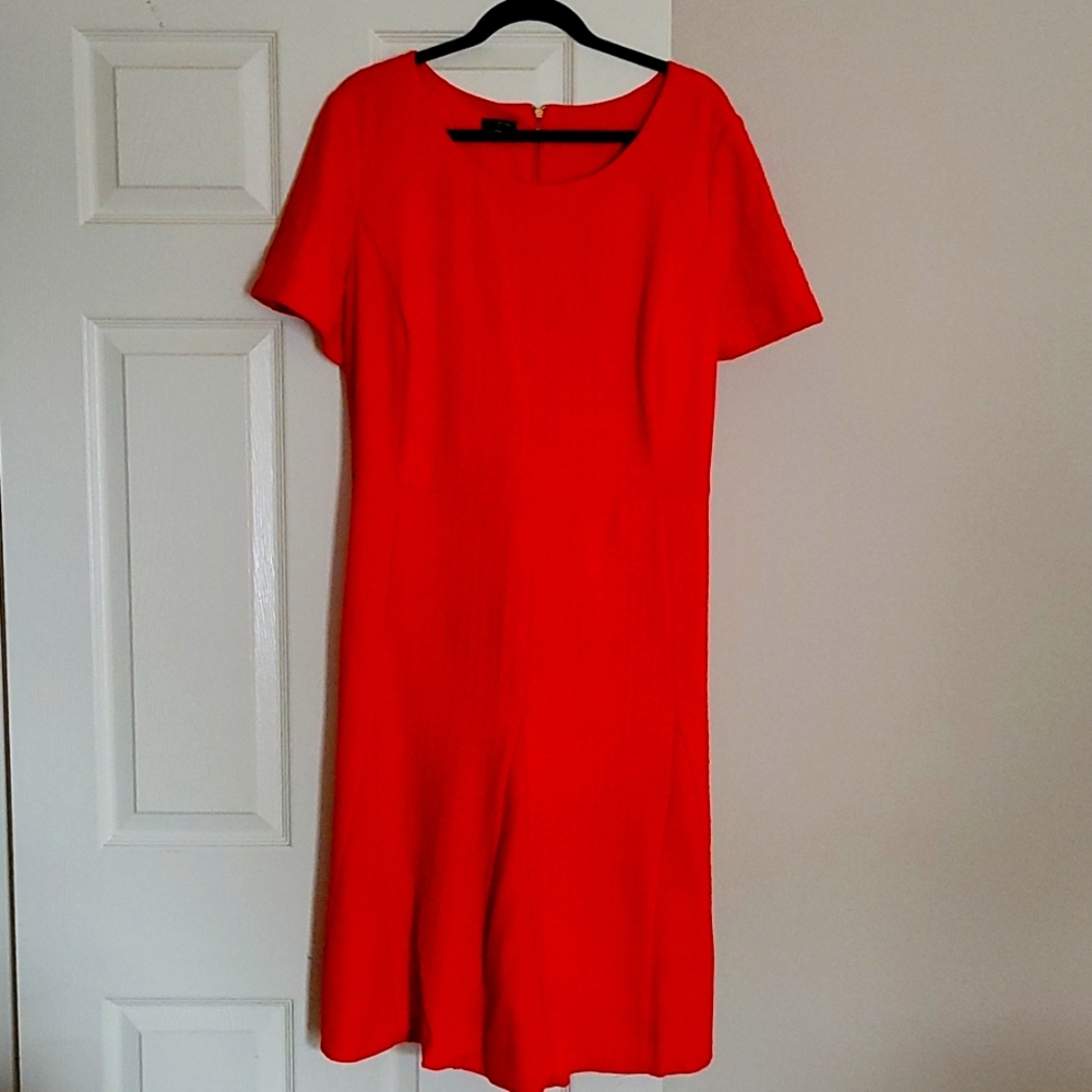 Talbots Short Sleeve Knit Fully Lined Red Dress 20w